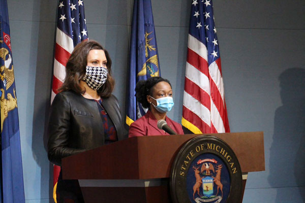 Gov. Gretchen Whitmer and Dr. Joneigh Khaldun