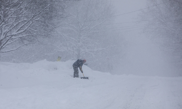 shoveling snow