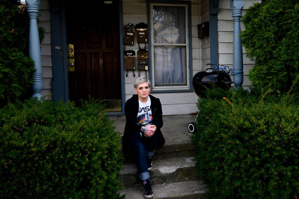 Woman on porch