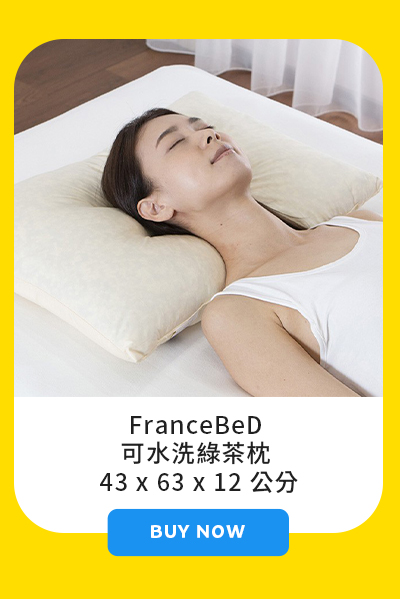 FranceBeD 可水洗綠茶枕 43 x 63 x 12 公分