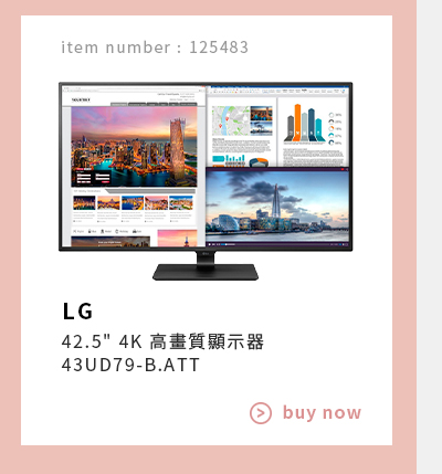 LG 42.5'' 4K 高畫質顯示器 43UD79-B.ATT