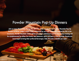 Powder Mountain Pop-Up Dinners