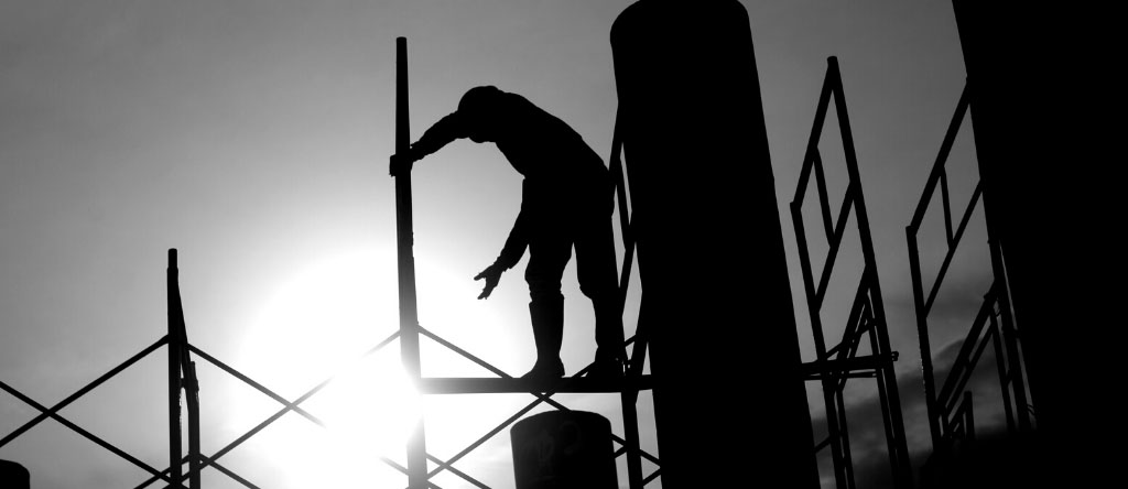 Man working on construction site
