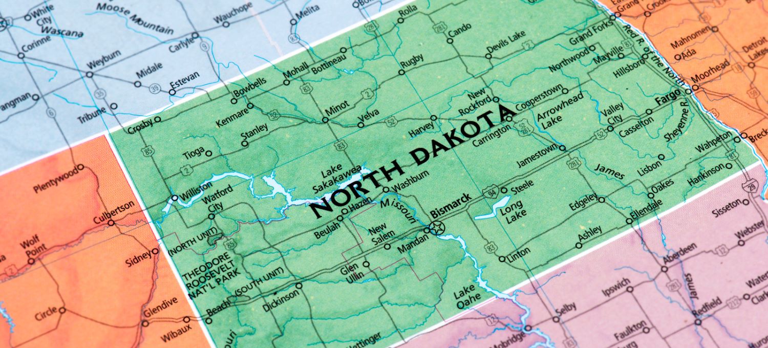 Map of North Dakota