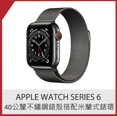 Apple Watch Series 6  40公釐不鏽鋼錶殼搭配米蘭式錶環