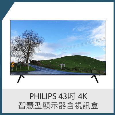 PHILIPS 43吋 4K 智慧型顯示器含視訊盒