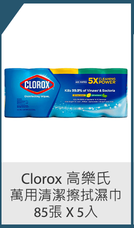 Clorox 高樂氏 萬用清潔擦拭濕巾 85張 X 5入