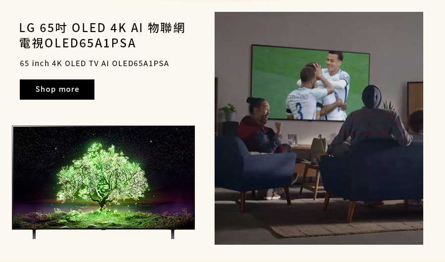 LG 65 吋 OLED 4K AI 物聯網電視 OLED65A1PSA