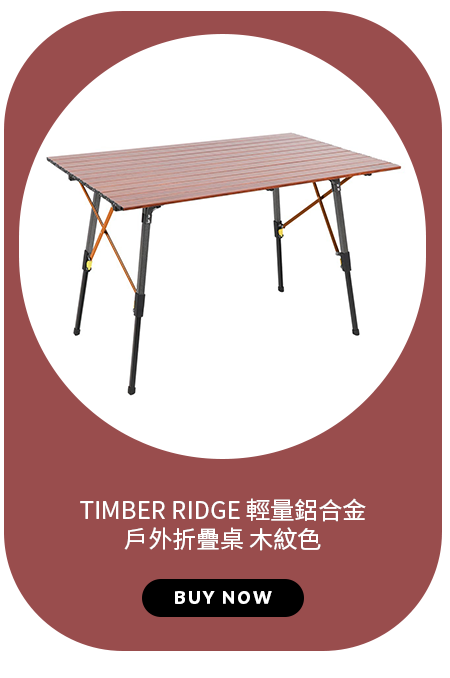 TIMBER RIDGE 輕量鋁合金戶外折疊桌 木紋色