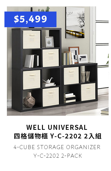 WELL UNIVERSAL 四格儲物櫃 Y-C-2202 2入組