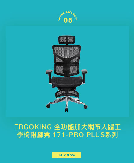 ERGOKING 全功能加大網布人體工學椅附腳凳 171-PRO PLUS系列